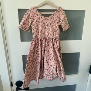 Alice + Ames pink floral ballet short sleeve dress